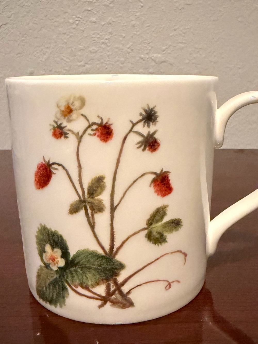 Botanical Ceramic Mug - White with Red Accents - Picture 2 of 4
